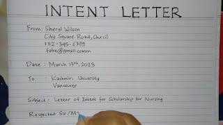 How to Write A Letter of Intent for Scholarship Step by Step | Writing Practices