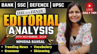 Editorial Analysis | 29th November, 2024 | Vocab, Grammar, Reading, Skimming | Nimisha Bansal