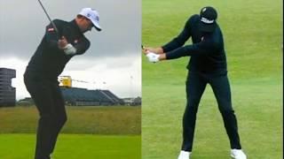 Adam Scott Iron Slow Motion Golf Swing (DOWN THE LINE AND FACE ON)