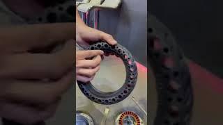 How to change inflatable e-scooter tire to solid tire of Hendersun M365 with suspension  #shorts