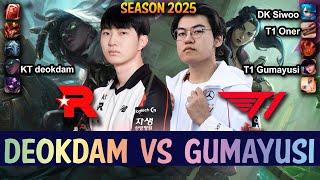 T1 Gumayusi vs KT deokdam - Gumayusi CAITLYN vs deokdam SENNA ADC - Patch 25.10 KR Ranked | lolrec