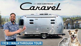 The BEST Small Airstream Layout for PETS | 2023 Caravel 19CB Walk Through Tour