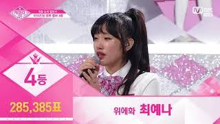 [프로듀스 48]최종 데뷔 순위(아이즈원 IZONE)180831