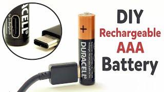 How to Make a Rechargeable 1.5V AAA Battery with USB-C Port - DIY Rechargeable 1.5v Battery at home