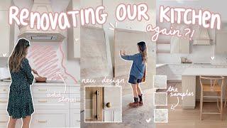 RENOVATE our KITCHEN WITH ME  new design, countertops + stone backsplash!