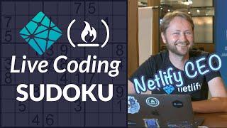 CEO can code? Watch Netlify's CEO code a Sudoku app from scratch in a bar on a Saturday night