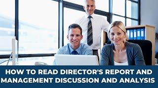 How to Read Director's Report, Management Discussion & Analysis (MDA) | FinanceWalk