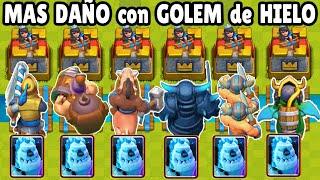 CUAL CARTA HACE  MAS DAÑO usando GOLEM de HIELO? | OLIMPIADAS de CLASH ROYALE