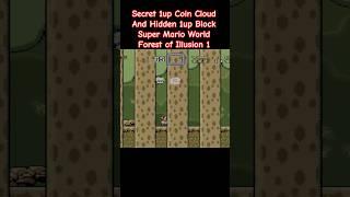 Secret 1up Coin Cloud & Hidden 1up Block Super Mario World Forest of Illusion 1 #shorts #mario #snes