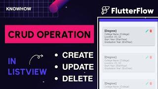 CRUD Operation in List View with FlutterFlow 2025 | No Code Development