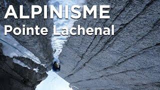 Pointe Lachenal Voie Cecchinel Jager Chamonix Mont-Blanc alpinisme montagne goulotte de glace