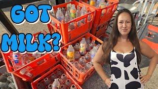 Selling vintage milk bottles at the car boot sale! flea market POV
