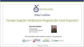Foreign Supplier Verification Program for Food Importers