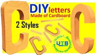 how to make 3d letters from paper, 3d letters art, Make letters from Cardboard, 3D letter C