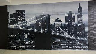 Applying Mural Wallpaper / Photo Murals Standard Collection / size 254 x 360 cm 4 parts