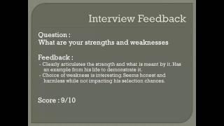 Strengths and Weaknesses - Fresher Interview