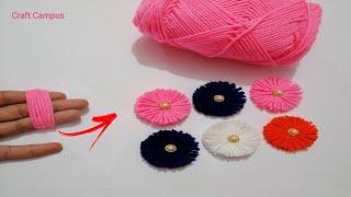 Woolen Flower Making | How To Make Flower | Easy Woolen Flower Craft Ideas | DIY Craft Ideas