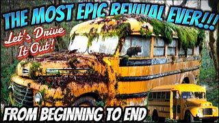 Let's Drive This Abandoned Rat Infested Vintage School Bus Out of The Forest! Will It Run and Drive?