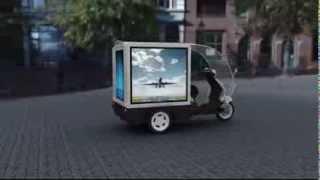 3-Wheel Mobile Advertising Scooter/Delivery Vehicle with LED Screens