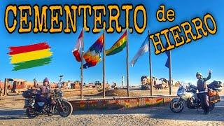 The LARGEST TRAIN CEMETERY  in the WORLD is in UYUNI Bolivia /E.67 AMERICA by MOTORCYCLE