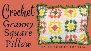 Easy Crochet Granny Square Pillow