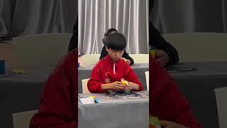 Five solves that gave Yiheng Wang the fastest average time to solve a 3x3x3 cube 