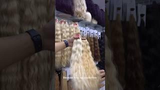 Shade comparison between color 613&60 #blonde #bulkhair #wefthair #humanhairfactory #hairextensions