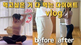 [diet vlog] 먹고싶은 거 다 먹으면서 살빼는 법/야식 디저트 먹으면서 감량할 수 있었던 이유..? / 현실적인 다이어트 식단/ 매실품은효소/ ISFP 월드컵 응원법️