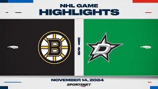 NHL Highlights | Bruins vs. Stars - November 14, 2024