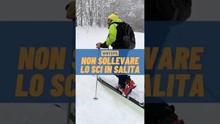 In salita conviene sempre far strisciare lo sci sulla neve senza alzarlo #scialpinismo #tutorial