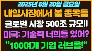 [6월20일 금요일 추천종목!] 글로벌 시장 500조 이상 에측!  해외 진출 까지 가능할수도!  / 미국: 너희들 그런 기술력 가지고있어?? / 100여개 넘게 기업에 러브콜!!