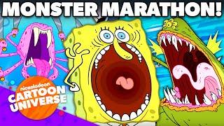 SpongeBob's SCARIEST Monsters Marathon!  | @Nicktoons