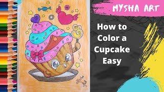 How to Color a Cupcake Easy ||  Mysha Art