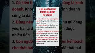4 bài học đắt giá mà trường học không dạy cho bạn  #bahadi #xuhuong
