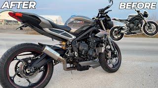 FULL BUILD: REBUILDING A SALVAGE CRASHED TRIUMPH STREET TRIPLE 765 RS