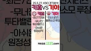 [고민시] MBO 전력분석 키움히어로즈 vs 기아타이거즈(2025년 5월 27일)