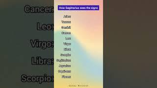 How Sagittarius sees the signs  - Zodiac Signs Tiktok  #shorts #sagittarius