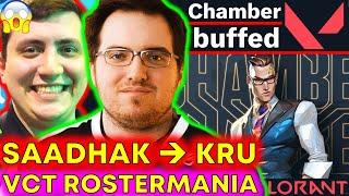 Pros REACT to Chamber BUFF, Saadhak LEAKS New Team?!  VCT Rostermania