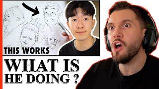 SAM DOES ARTS DRAWING FACES REACTION by PRO ARTIST and TEACHER