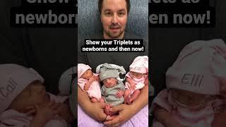 Show your newborn vs now challenge! #newbornvsnow #shorts #shortsvideo #triplets #family