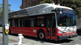 SF Muni 2021 New Flyer XE40 #5001 on Route 27 Bryant - Full Route Inbound to Jackson & Van Ness