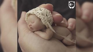 Artist sculpts tiny babies