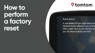 How to perform a factory reset