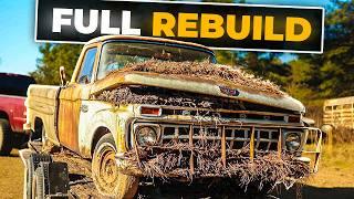 FULL REBUILD: From Grave To Glory | Reviving Buried 1965 Ford F100 | Turnin Rust