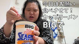 【泣きたくなって】22時半、一旦冷静になってシーフードヌードル ビッグを食べるよ【今戸神社】