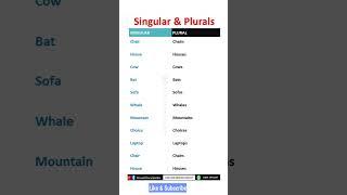 Singulars & Plurals  #singular #plural #english #ssu