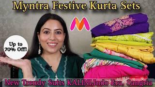 Myntra Latest Kurta Set Haul | Festive,Partywear Suits | Pathani,Sharara,Empire Line Kurta Set Tryon