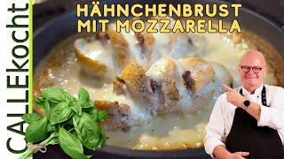 Hähnchenbrustfilet mit Mozzarella! Ein wahrer Traum. So gut!