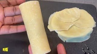 AUTHENTIC HOMEMADE SPRING ROLL WRAPS || HOW TO FOLD|| TWO DIFFERENT WAYS #ghanafood #nigeriafood