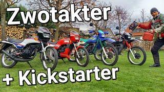 Zweitakter + Kickstarter Mopeds der Achtziger Jahre Honda MBX vs. Kawasaki KMX